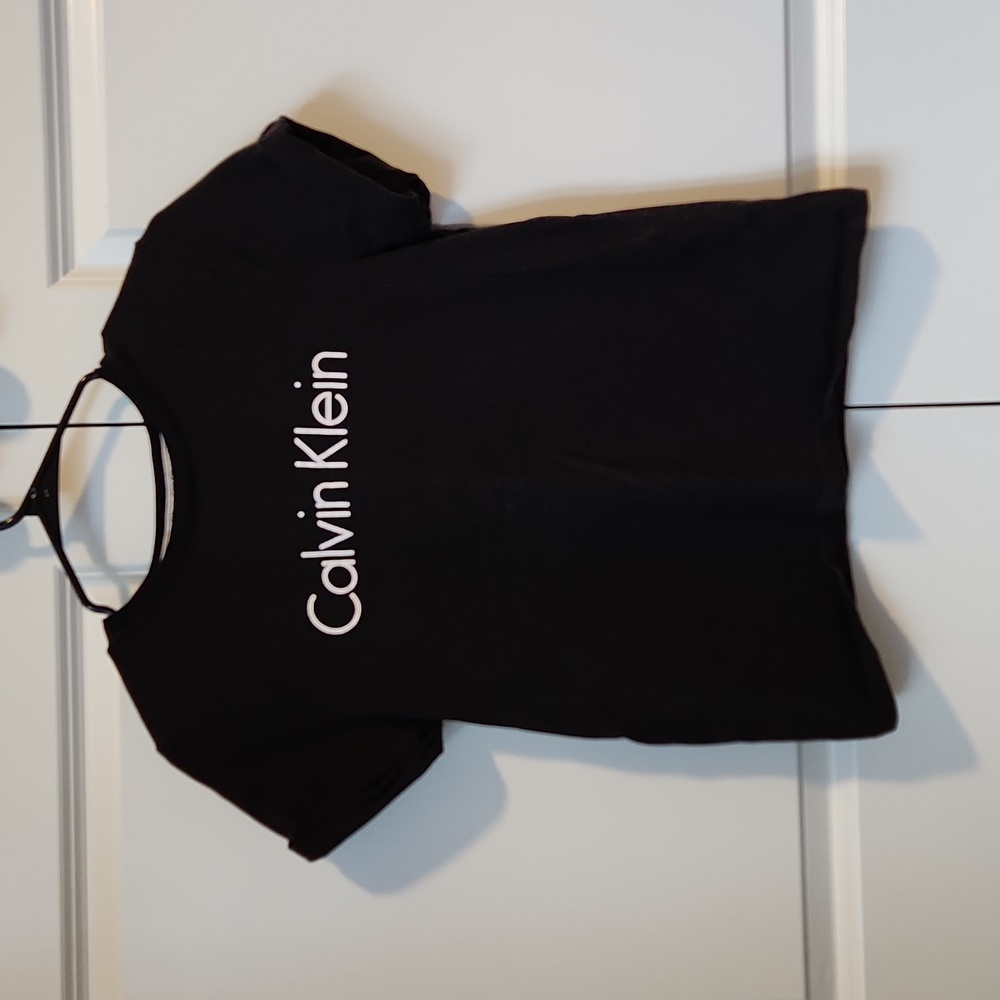 Calvin Klein shirt, short-sleeve, black with white logo